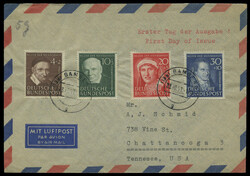 Wohlfahrt 1951, kpl. Serie auf überfrankiertem Auslands-FDC per ...